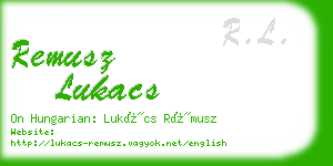 remusz lukacs business card